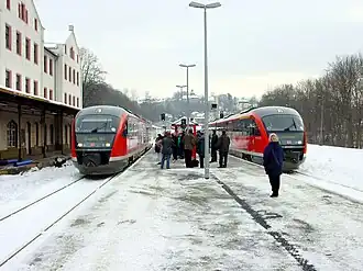 VT 642 van de Erzgebirgsbahn op 25 januari 2006 in Annaberg-Buchholz