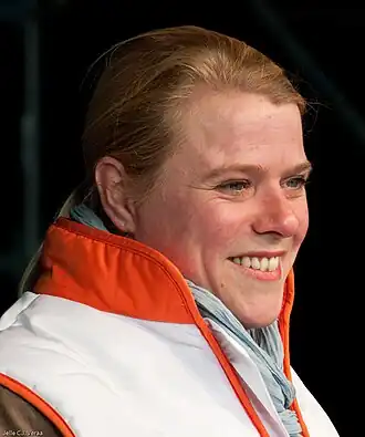 Anne-Wil Lucas op de studentenmanifestatie van 21-01-2011