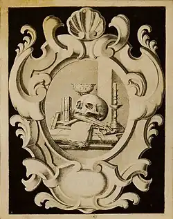 Anoniem, Cartouche met Vanitas, Museum Plantin-Moretus (bruikleen Erfgoedfonds, Koning Boudewijnstichting)
