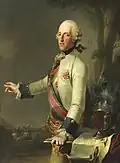 Hertog Albrecht van Saksen-Teschen droeg in 1777 een ronde ster