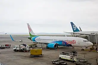 Het vlaggenschip van Air Vanuatu: een Boeing 737-800 YJ-AV1.