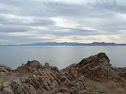 Antelope Island vanaf Buffalo Point