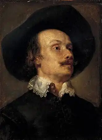 Portret van Peter Snayers door Antoon van Dyck