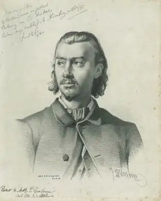 Anthony Grolman (1843-1926) litho door de geportretteerde naar een potloodtekening door J.D. Huibers