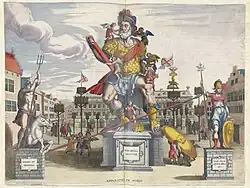 Druon Antigoon op de Grote Markt in Antwerpen, ca. 1599