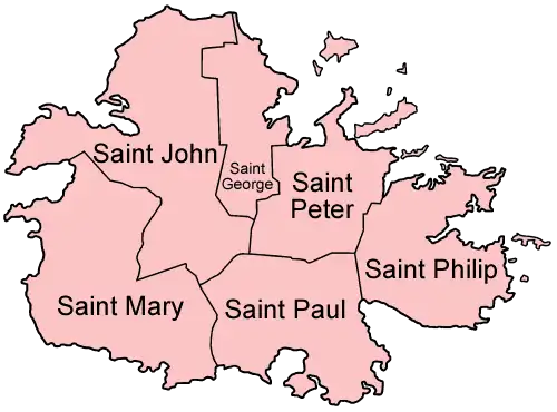 Parishes van Antigua