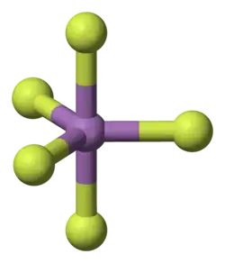 Molecuulmodel van antimoon(V)fluoride