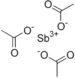 Structuurformule van antimoon(III)acetaat