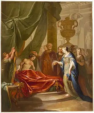 18e-eeuwse uitbeelding van Stratonike die door Seleucus wordt afgestaan aan zijn zieke zoon Antiochus