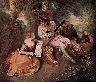 Het liefdeslied (ca. 1717) Jean Antoine Watteau