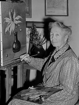 Portret van Antoinette van Hoytema, 1950, bij gelegenheid van haar 75ste verjaardag