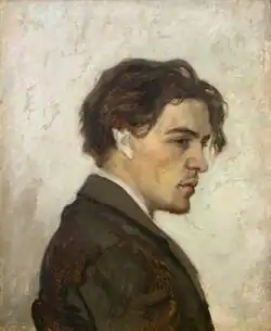 Onvoltooid portret van Anton Tsjechov door zijn broer Nikolaj, 1884, Tsjechovmuseum, Moskou[7]