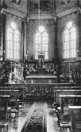 De kloosterkapel in 1918.
