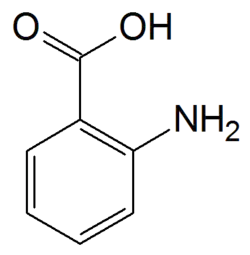 Structuurformule van antranilzuur