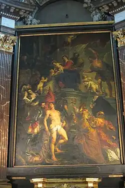 Pieter Paul Rubens, H.Familie en veertien heiligen, in het koor boven hoofdaltaar Sint-Augustinuskerk