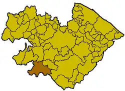 Locatie van Apecchio in Pesaro-Urbino (PU)