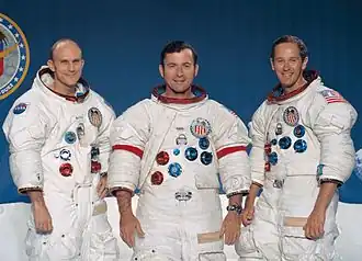 Bemanning Apollo 16 (v.l..n.r.: Mattingly, Young en Duke)