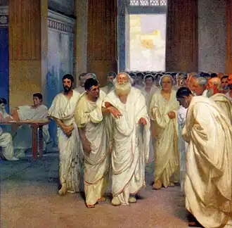 Fresco van Appius Claudius Caecus in de senaat door Cesare Maccari, tussen 1882 en 1888