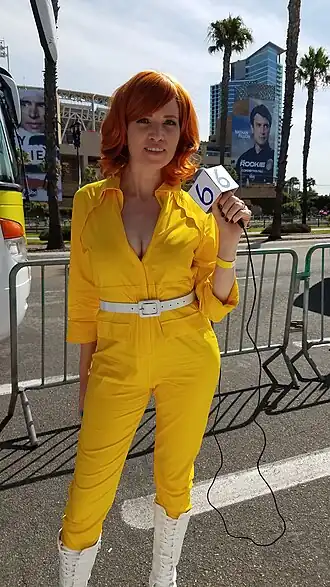Cosplayer - April O'Neil tijdens Comic-Con International 2018.