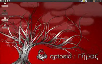 Een schermafdruk van aptosid 2011-01 („Γῆρας“),