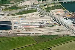 Bouwwerkzaamheden voor het aquaduct, juni 2016