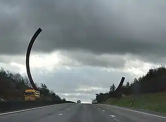 De Arc Majeur op de E411 in de rijrichting van Brussel naar Luxemburg.
