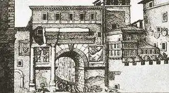 De Boog van Portugal over de Via de Corso