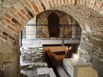 Een deel van de archeologische ondergrondse ruimte.