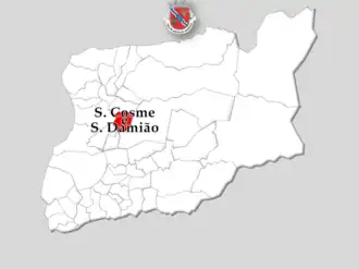 Kaart van São Cosme e São Damião