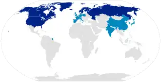 ■&nbsp;Lidstaten ■&nbsp;Waarnemers