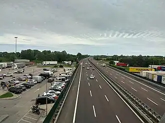 Uitzicht uit het brugrestaurant richting Padua