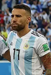 Nicolás Otamendi bij het Argentijns voetbalelftal op het WK 2018 in Rusland