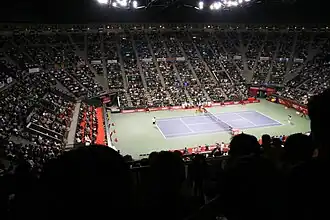 Binnenzicht in het Ariake Colosseum