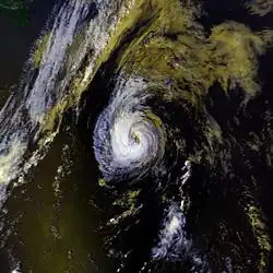 Foto of weerkaart van orkaan