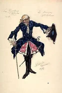 De markies in de tweede scène (Benois, 1907)