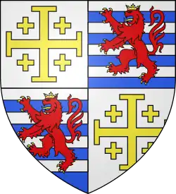 verenigde wapen van het koningshuis Cyprus en Jeruzalem