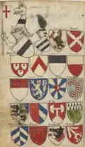 Een blad uit het Armorial Bellenville