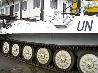 Een UNMIL-pantservoertuig in oktober 2006.