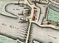 De schipbrug in 1650