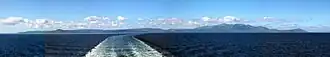 Overzicht Arran vanuit veerboot naar Ardrossan
