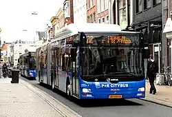 Voormalige Citybus van Arrvia op lijn 22 in Groningen, type MAN Lion's City G (CNG).