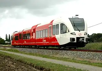 {Arriva's 2006 Stadler GTW in Bunde (DE)