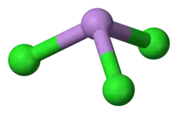 Molecuulmodel van arseen(III)chloride