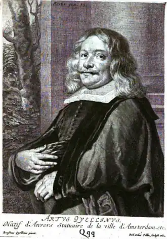 Portret van Artus Quellinus de Oude naar een schilderij van Erasmus Quellinus (1662).