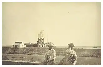 Het Fort Zoutman met de Willem III toren met op de achtergrond de Paardenbaai (1887)