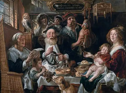 Zo de ouden zongen, zo piepen de jongen (Jordaens)