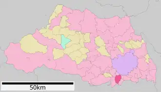 Situering van Asaka in de prefectuur Saitama