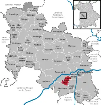 Kaart van Asbach-Bäumenheim