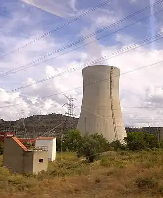 koeltoren van kerncentrale Ascó in 2014