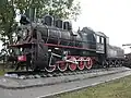 Een oude stoomlocomotief in Asipovitsjy.